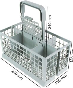 Qualtex Dishwasher Cutlery Silverware Basket Holder Grey, 9 5/16 X 5 1/4 X 9 3/4 Inches 11 71P7lGkoc2L