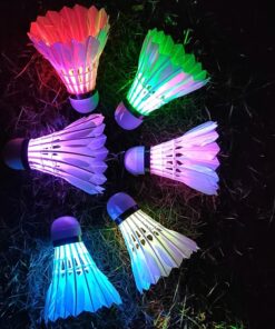 Inngree LED Badminton Birdies, LED Colourful Shuttlecock Dark Night Goose Feather Glow Birdies Lighting Outdoor Indoor Sport Activities 6 Colourful-6pcs 17 71P8FbBc23L