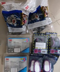3M Half Facepiece Reusable Respirator 6200, NIOSH, Four-Point Harness, Comfortable Fit, Dual Airline Supplied Air Compatible, Bayonet Connections, Painting, Sanding, Cleaning, Medium 33 71P95KJl1xL