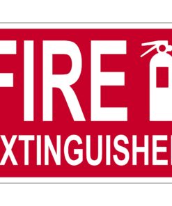 Supply360 Aluminum Workplace FIRE Extinguisher Sign w/Graphic - 7" x 10", Red/White, Proudly Made in The USA, Printed with UV Ink for Durability and Fade Resistance
