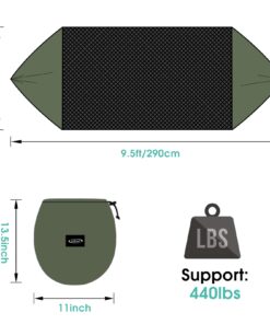 G4Free Large Camping Hammock with Mosquito Net 2 Person Pop-up Parachute Lightweight Hanging Hammocks Tree Straps Swing Hammock Bed for Outdoor Backpacking Backyard Hiking Army Green 25 71PBvKwgm3L