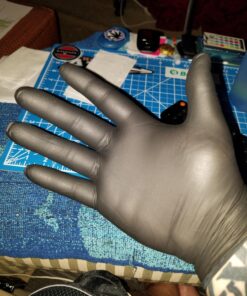 AMMEX Black Nitrile Exam Gloves, Box of 100, 3 Mil, Size Small, Latex Free, Powder Free, Textured, Disposable, Non-Sterile, Food Safe, ABNPF42100BX Small (Pack of 100) 55 71PCUrMWczL