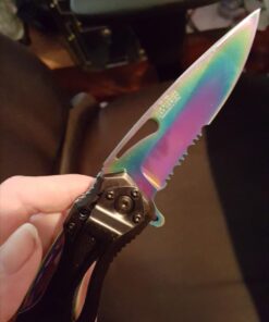 Tac Force- TF-705 Series - Bottle Opener, Glass Punch and Pocket Clip, Tactical, EDC, Rescue Rainbow 38 71PDImUbOcL
