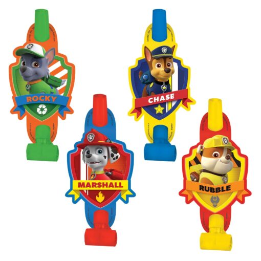 Paw Patrol Multicolor Party Blowouts - 5", 8 Pieces - Perfect Birthday Party Favors for Kids