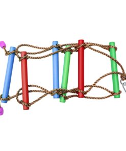 Rainbow Craft 6.6FT Climbing Rope Ladder Ninja Ladder for Kids - Kids Ninja Warrior Obstacle Course Accessories - Ninja Warrior Slackline Ladder, Playground Ninja Obstacles Swing Rope Ladder 13 71PEh9jX1L