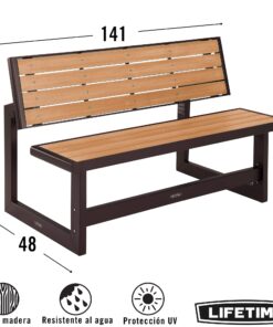 Lifetime 60054 Convertible Bench / Table, Faux Wood Construction, Brown 30 71PFBzdvPL