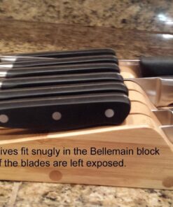 Bellemain 100% Pure Bamboo in Drawer Knife Block | Knife Drawer Organizer | Store Knives Safely with The Blades Down | Storage Solution for Your Kitchen | Knife Organizer Drawer Insert 41 71PFUHuymLL