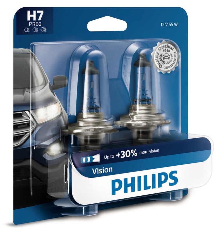 Catalog 4 Philips H7 Vision Upgrade Headlight Bulb with up to 30% More Vision, 2 piece (Pack of 1)