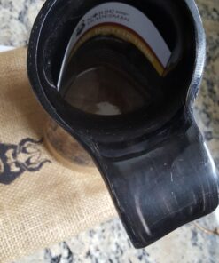 Norse Tradesman XL Viking Drinking Horn Mug - 100% Authentic Beer Horn Tankard With Hardwood Bottom & Ring Engravings | The Eternal, Low Polish, approx. 30 oz 39 71PH3hPe6XL