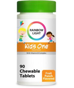 Rainbow Light Kids One Multivitamin, Chewable Multivitamin for Kids Provides Healthy Growth and Immune Support, With Vitamin C, Zinc, & B Complex, Vegetarian and Gluten Free, Fruit Punch, 90 Count 90 Count (Pack of 1) 46 71PHOJXAXtL 3