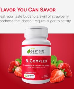 EZ Melts Dissolvable Vitamin B-Complex Tablet with Methyl B12 & Methyl Folate, Sugar-Free, 2-Month Supply 14 71PHlfCAKoL