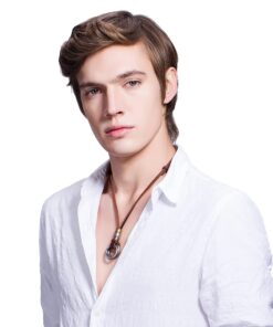 FIBO STEEL Alloy Vinatge Pendant Necklace for Men Leather Chain Adjustable 2 Pcs a Set 37 71PIC2a9DmL