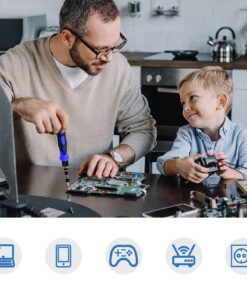 80 IN 1 Professional Computer Repair Tool Kit, Precision Screwdriver Set with 56 Bits, Magnetic screwdriver set Compatible for Laptop, PC, MacBook, Tablet, iPhone, PS4, and Other Electronic Repair Blue 31 71PJB3syAjL