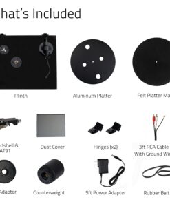 Fluance RT80 Classic High Fidelity Vinyl Turntable Record Player with Audio Technica AT91 Cartridge, Belt Drive, Built-in Preamp, Adjustable Counterweight, Solid Wood Plinth - Piano Black 32 71PJDfgy1bL