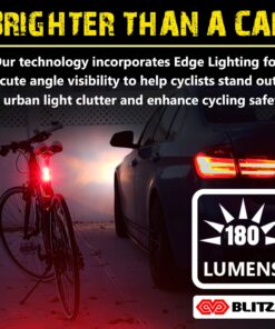 BLITZU 2023 Cyborg 168H Bike Headlight or 168T Tail Light USB Rechargeable LED Bicycle Lights Set Front Back Night Riding, Cycling Safety Reflector Accessories 168t (Rear Bike Light) 27 71PJNsUB8DL