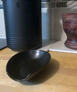 OGGI Spooner Ceramic Spoon Rest- Spoon Rest for Stove Top, Spoon Holder for Countertop, Kitchen Decor for Counter, Coffee Bar Accessories, Black 31 71PK0MM8y8L