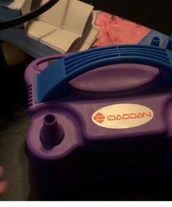 IDAODAN Electric Balloon Pump, Portable Electric Balloon Blower Machine Balloon Air Pump Dual Nozzle Rose Red 110V 600W Balloon Inflator for Party Decorations Purple 43 71PKRra9QHL