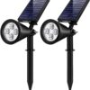 InnoGear Solar Lights for Outside, Solar Lights Outdoor Waterproof Solar Garden Yard Spot Lights Spotlight Pathway Landscape Lighting Wall Light Auto On/Off, Pack of 2 (White) White 20 71PKtOAX0hL