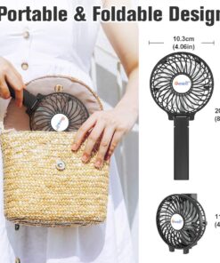 VersionTECH. Mini Handheld Fan, USB Desk Fan, Small Personal Portable Table Fan with USB Rechargeable Battery Operated Cooling Folding Electric Fan for Travel Office Room Household Black 41 71PL5AqD45L