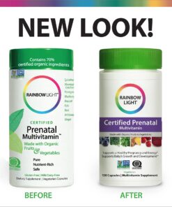 Rainbow Light Prenatal Multivitamin, Immune Support, 120 Capsules (Package May Vary) 12 71PL7An6rQS