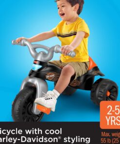 Alternative view of Fisher-Price Harley-Davidson Toddler Tricycle Tough Trike Bike with Handlebar Grips and Storage for Kids (Amazon Exclusive), Black