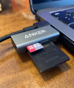 Anker SD Card Reader, 2-in-1 USB C Memory Card Reader for SDXC, SDHC, SD, MMC, RS-MMC, Micro SDXC, Micro SD, Micro SDHC Card, and UHS-I Cards 34 71PLso670GL