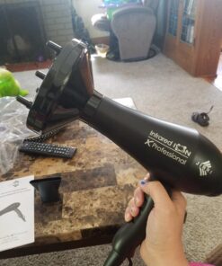 JINRI Infrared Professional Salon Hair Dryer Ionic Hair Dryer with Diffuser & Concentrator Attachments for Curly Hair, Black (Large) 49 71PMd6wMCaL 3