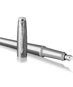 Parker Urban Fountain Pen, Premium Silvered Powder, Medium Nib with Blue Ink Refill (1931603) Pen with gift box Medium nib 11 71PP9o 9vIL