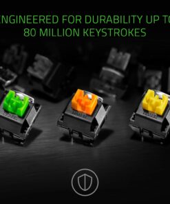 Razer BlackWidow Elite Mechanical Gaming Keyboard: Orange Mechanical Switches - Tactile & Silent - Chroma RGB Lighting - Magnetic Wrist Rest - Dedicated Media Keys & Dial - USB Passthrough 24 71PPITMzdUL