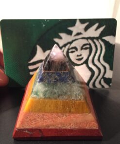 CHAKRA PYRAMID STONE w/ 7 Chakra Stones ~ Red Jasper, Aventurine, Golden Quartz, Amethyst ~ 30-40mm Size by Shambala Shop 40 71PPMtURKLL