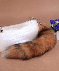 URSFUR Real Canadian Red Fox Tail Fur Keychain Alopex Lagopus Cosplay Toy Car Bag Charm Pendant Cosplay Toy Key Chain Ring Tassel Keyring 11 71PQ562sC9L