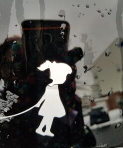 Girl Walking Robot Sticker Decal Notebook Car Laptop 8" x 4" (White) 29 71PRuPgLH L