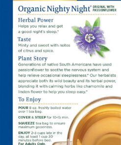 Traditional Medicinals Tea, Organic Nighty Night, Relax & Get a Good Night's Sleep, 96 Tea Bags (6 Pack) Passion flower 16 Count (Pack of 6) 9 71PS0CJ1wNL