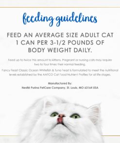 Purina Fancy Feast Classic Pate Ocean Whitefish and Tuna Feast Classic Grain Free Wet Cat Food Pate - (24) 3 oz. Cans Ocean Whitefish & Tuna 3 Ounce (Pack of 24) 19 71PSDB8goCL