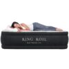 King Koil Luxury Air Mattress Queen with Built-in Pump for Home, 20” Queen Size Inflatable Airbed Luxury Double High Adjustable Blow Up Mattress, Durable - Portable and Waterproof, Black 20 Inch 18 71PSr9wCcnL