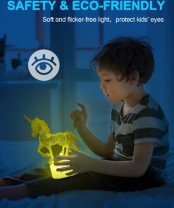 Alternative view of Nice Dream Unicorn Night Light for Kids, 3D Night Lamp, 16 Colors Changes with Remote Control, Room Decor, Christmas Gifts for Children Girls 02-Unicorn