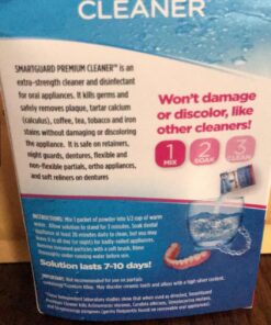 SmartGuard Premium Cleaner Crystals & Cleaning Case -(110 Cleanings)- Removes Stain, Plaque, & Bad Odor from Clear Braces, Dentures, Night Guards, Mouth Guard, & Retainers. 24 71PTkgc6gML