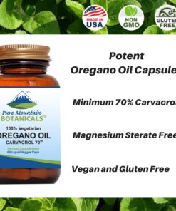 Pure Mountain Botanicals Wild Oregano Oil Capsules - 60 Vegan Caps – Now with 510mg Mediterranean Oil of Oregano 10 71PUIzSfQmL