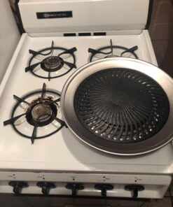 Kitchen + Home Stove Top Smokeless Grill Indoor BBQ, Stainless Steel with Double Coated Non Stick Surface Stove Top Grill 64 71PVRZpSWAL