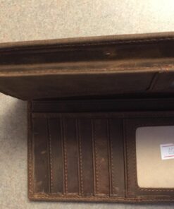 Compalo RFID Blocking Vintage Full Grain Leather Long Bifold Wallet for Men ID Cash Card Wallet Checkbook Credit Cards Holder Vintage Brown 25 71PVrI1czeL