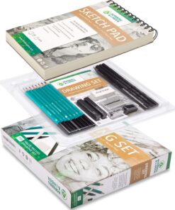 Norberg & Linden Drawing Set - Sketching and Charcoal Pencils - 100 Page Drawing Pad, Kneaded Eraser. Art Kit and Supplies for Kids, Teens and Adults 25 71PYulcKuOL
