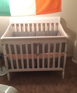 American Baby Company 100% Natural Cotton Percale Portable Mini Crib Skirt, Gray, Soft Breathable, for Boys and Girls 1 Count (Pack of 1) 17 71PZGayWrUL