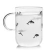 ELITEA Glass Mug with Handle Clear Cute Coffee Mugs Tea Cup with Dolphin Print 16.3oz 16.3oz Dolphin 3 71PZS2ZE pL