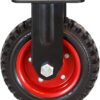 POWERTEC 8 Inch Heavy Duty Fixed Caster Wheels, Pneumatic Plate Casters with Rubber Knobby Tread for Workbench, Dolly, Cart, Trolley, Wagon & Chicken Coop, Large Castor Wheels, 1pk (17053) Fixed, 1pk 32 71PZhfGzj3L 2