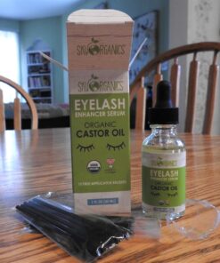 Sky Organics Organic Castor Oil Eyelash Serum for Lashes & Brows, 100% Pure & Cold-Pressed USDA Certified Organic to Strengthen, Moisturize & Condition, 1 fl. Oz 52 71PaB8mSTpL