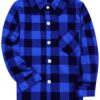 SANGTREE Men & Boy Long Sleeve Flannel Plaid Casual Shirts, 3 Months - Men 9XL 7-8 Years 5# Royal Blue 2 71PaPQhr6BL