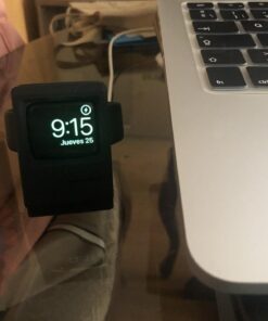 elago W3 Stand Compatible with Apple Watch Series Series 9/8/7/6/SE/5/4/3/2/1/SE (45mm, 44mm, 42mm, 41mm, 40mm, 38mm) (Black) - Classic Monitor Design, Compatible with Nightstand Mode Black 41 71PblVU3SRL