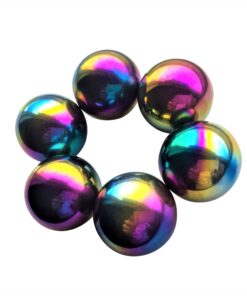 6 Pieces of 1.26" Sphere Magnet Rainbow Magnetic Balls | Hematite Rattle Snake |Fidget Toys for Anxiety | Large Magnetic Balls | Magnets for Kids 19 71Pc1J8AIJL
