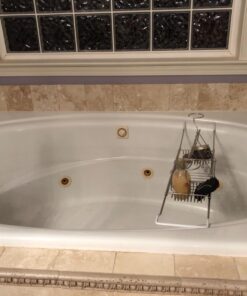 iPEGTOP Stainless Steel Bathtub Caddy Tray - Over Bath Tub Racks Shower Organizer with Extending Sides, Removable Wine Glass Book Holder 36 71Pcr5zaNyL