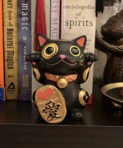 Black Maneki Neko Money Lucky Cat Chinese Japanese Statue 10 71Pdr6ih8wL